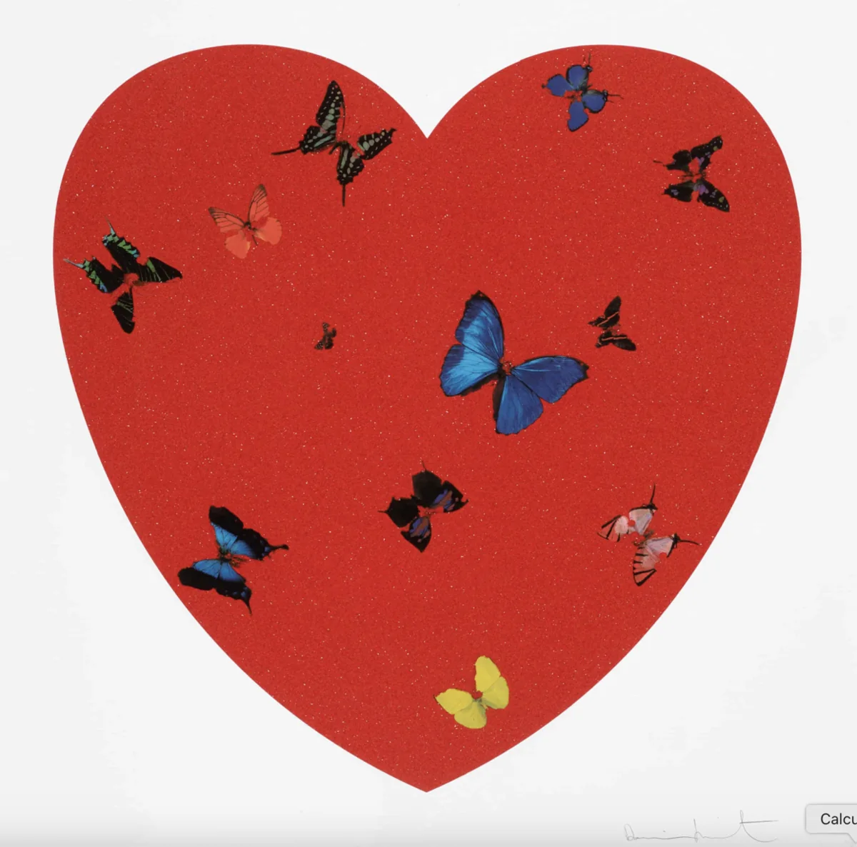 Damien Hirst, All You Need Is Love, 2010, silkscreen with diamond dust