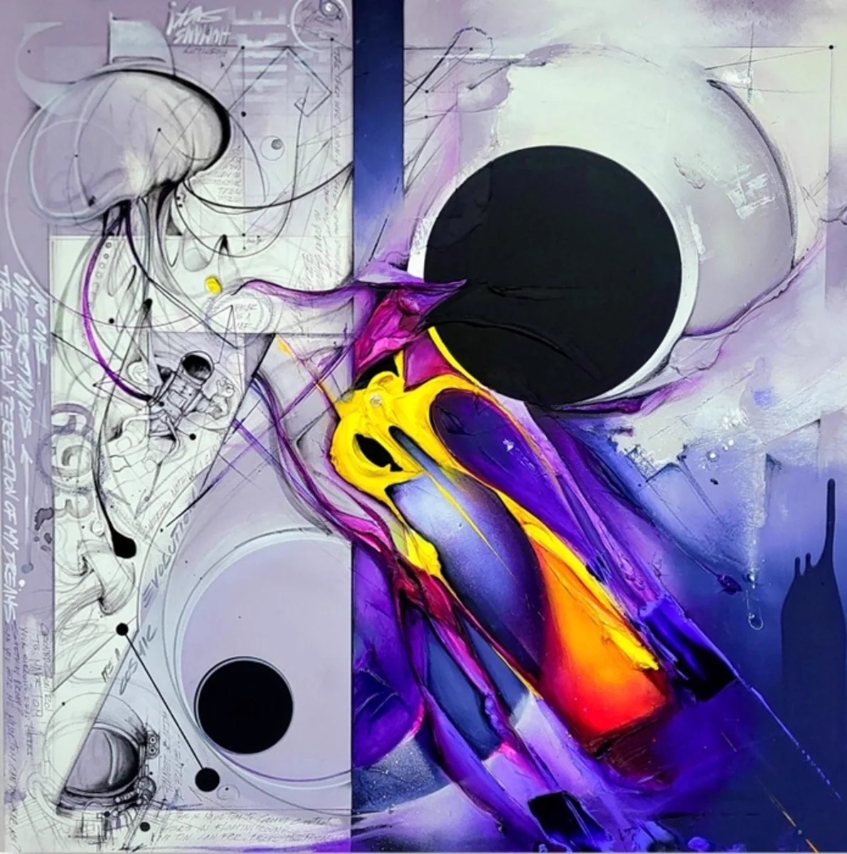 Gustavo Fernandez, Survivors, mixed media on canvas