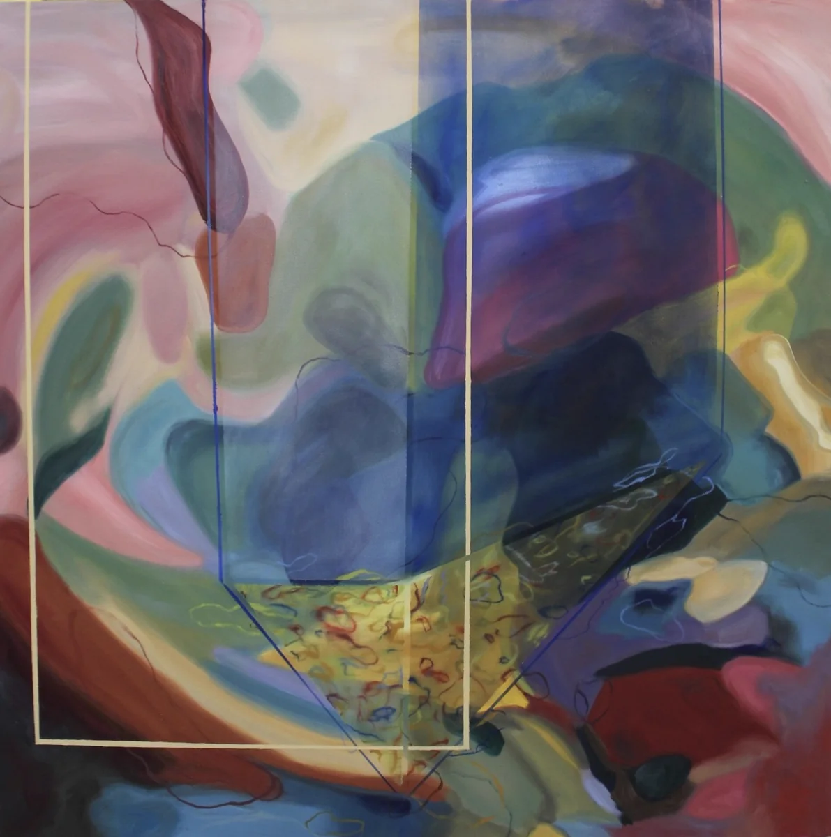 Marie-Chloé Duval, The Worlds Were Poems, from the Architecture of Human Ties Series, oil on canvas