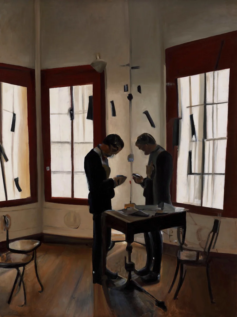 Renée Caouette, The Messengers, oil on canvas