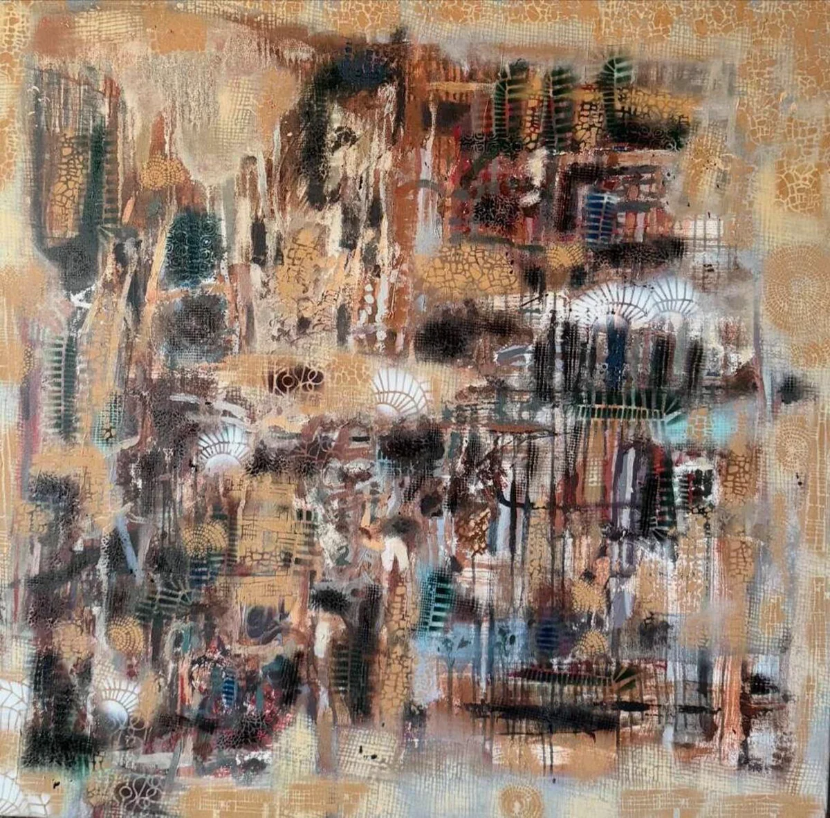 Rigoberto Mena Santana, Memories of Havana 1, mixed media on canvas